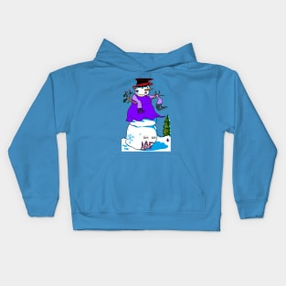 A Snow Woman with Bunny Shoes Kids Hoodie